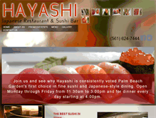 Tablet Screenshot of hayashirestaurant.com